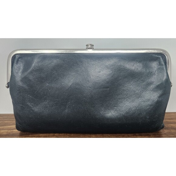 Hobo International Lauren Double Frame Clutch Bifold Wallet Leather Forest Green - Picture 1 of 16